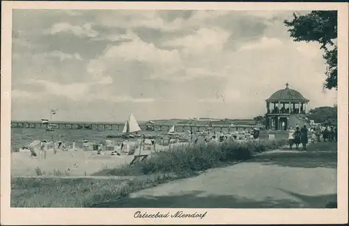 Ansichtskarte Niendorf-Timmendorfer Strand Strand und Seebrücke 1932