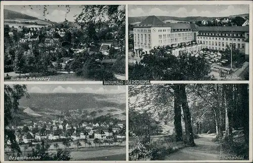 Ansichtskarte Oberschlema-Bad Schlema 4 Bild: Totale, Hotel 1942