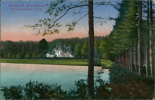 Ansichtskarte Darmstadt Oberwaldhaus Steinbrücker See 1919