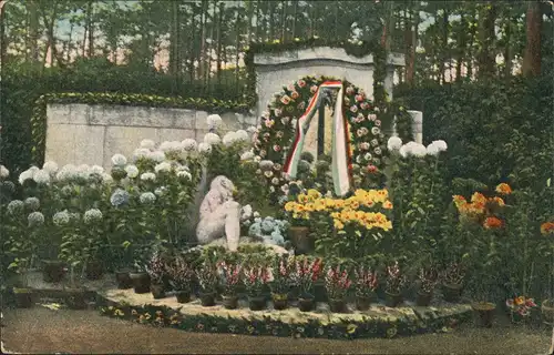 Ansichtskarte Griesheim Französisches Denkmal Ehrenfriedhof b. Darmstadt 1923