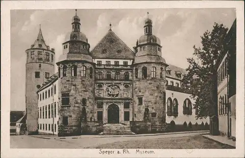 Ansichtskarte Speyer Strassen Partie am Museum 1919