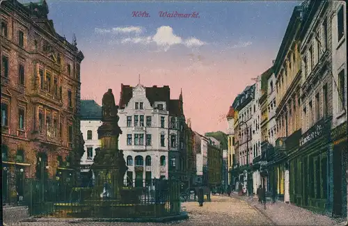 Ansichtskarte Köln Waidmarkt, Geschäfte 1913