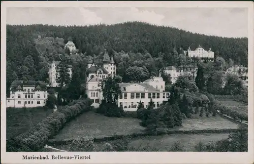 Postcard Marienbad Mariánské Lázně Bellevue Viertel 1935