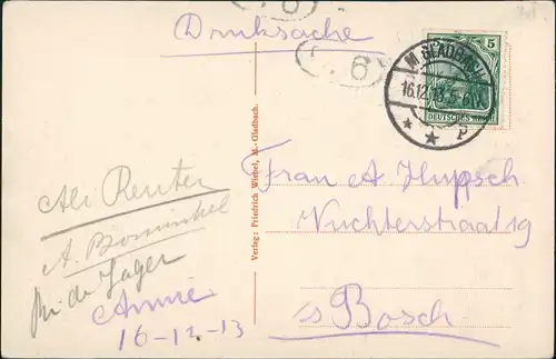 Ansichtskarte Mönchengladbach Hohenzollernring 1913