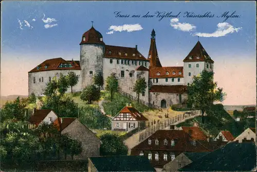 Ansichtskarte Mylau Kaiserschloss Vogtland Blick auf Burg 1910