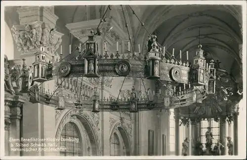 Schwäbisch Hall Inneansicht romanischer Kronleuchter Benediktiner-Kloster 1940