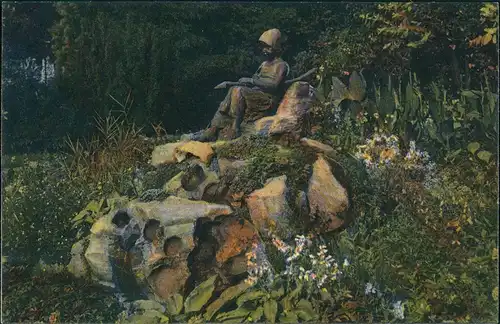 Ansichtskarte Karlsruhe Hadumodgruppe im Stadtgarten 1906