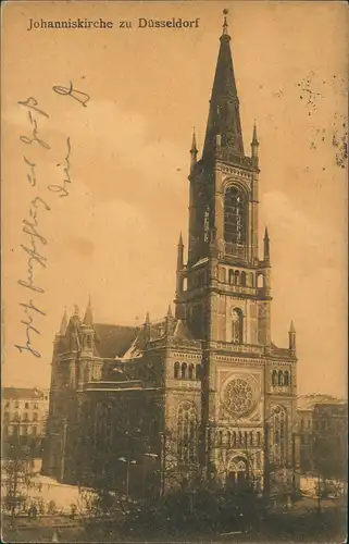 Ansichtskarte Düsseldorf Johanneskirche Johanniskirche Kirche 1908