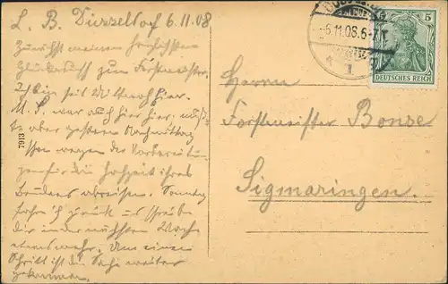 Ansichtskarte Düsseldorf Johanneskirche Johanniskirche Kirche 1908