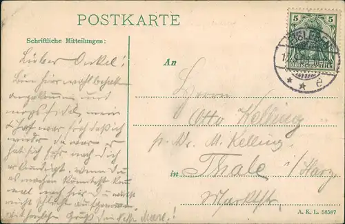 Ansichtskarte Eisleben Strassen Partie und Geschäfte am Lutherdenkmal 1908