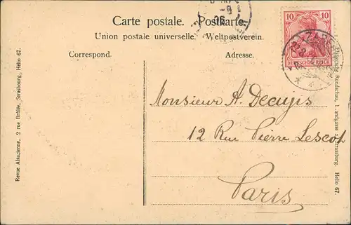 CPA Dambach (Elsass/Alsace) Strassen Partie alte Wohnhäuser 1906