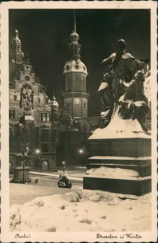 Innere Altstadt-Dresden Winter am Residenzschloss Königliches Schloss 1940