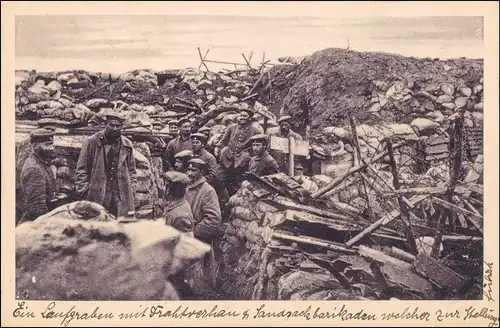 Ansichtskarte  Soldaten im Schützengraben WK1 1914