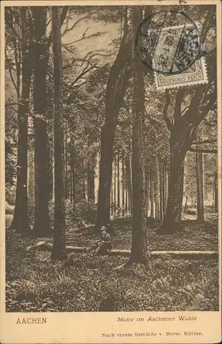 Aachen Aachener Wald Künstlerkarte Gemälde Herm. Killian 1908/1907