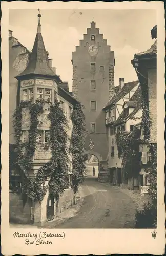 Ansichtskarte Meersburg Obertor Turm Torbogen Gasthof Zum Bären 1937