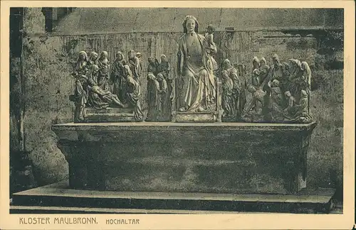 Ansichtskarte Maulbronn Kloster Figuren-Gruppe Hochaltar Altar 1920