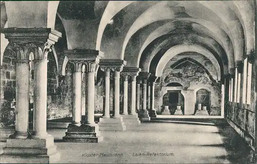 Ansichtskarte Maulbronn Laien-Refektorium Säulen Saal 1910