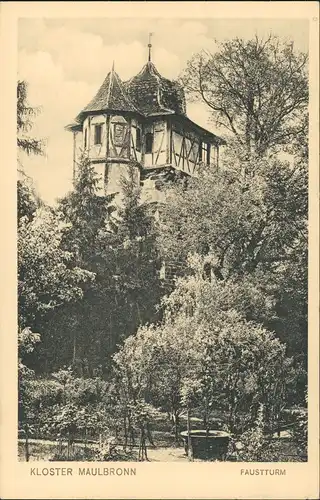 Ansichtskarte Maulbronn Faustturm Turm Gebäude umwaldet 1920
