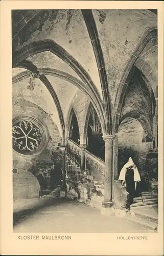 Ansichtskarte Maulbronn Geistlicher auf Treppe "Höllentreppe" 1920