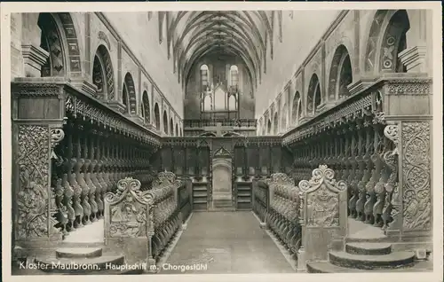 Ansichtskarte Maulbronn Hauptschiff mit Chorgestühl 1935