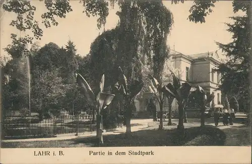 Ansichtskarte Lahr (Schwarzwald) Partie im Stadtpark 1930