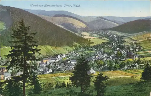 Kammerberg-Ilmenau Panorama Kammerberg Ortsteil color Ansicht 1910