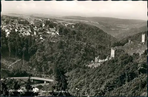 Ansichtskarte Manderscheid Eifel Oberburg Unterburg Panorama-Ansicht 1970