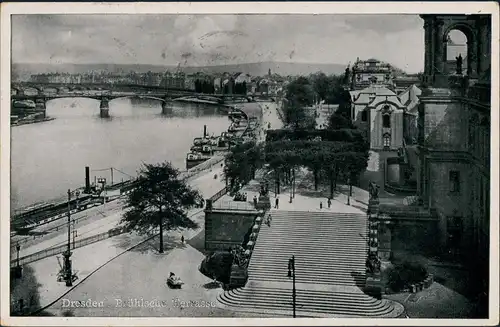 Innere Altstadt-Dresden Freitreppe Brühlsche Terrasse Elbe Dampfer 1941