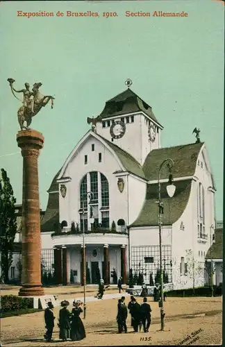 Brüssel Bruxelles Expo 1910 - Straße Deutscher Pavillon Denkmal 1910