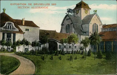Postkaart Brüssel Bruxelles Exposition Deutscher Bereich Section 1910
