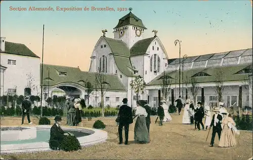 Brüssel Bruxelles gut gekleidete Menschen EXPO Deutscher Pavillon 1910