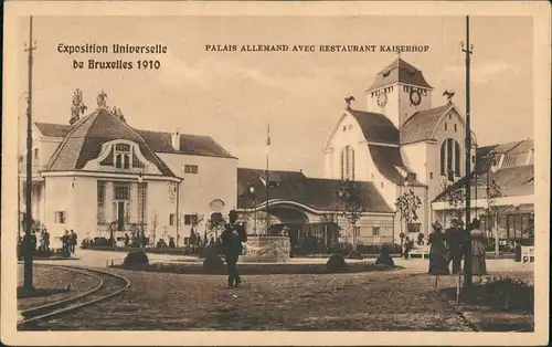 Postkaart Brüssel Bruxelles Expo Restaurant Kaiserhof 1910