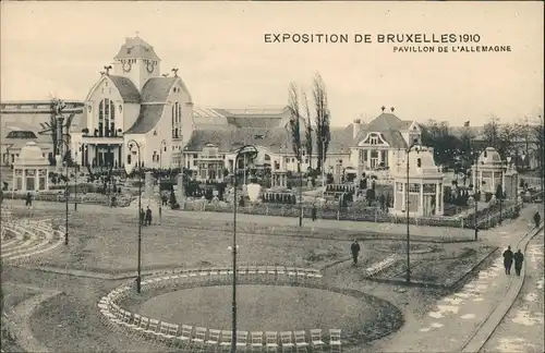 Postkaart Brüssel Bruxelles Expo 1910 Straßen Section Allemand 1910