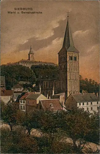 Ansichtskarte Siegburg Markt Servatiuskirche 1919