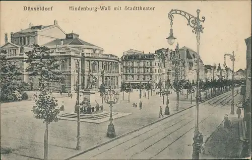 Ansichtskarte Düsseldorf Hindeburgwall, Stadtrtheater 1927