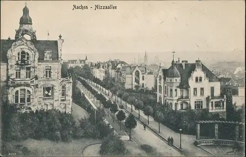 Ansichtskarte Aachen Nizza-Allee, Villen - Platz 1919