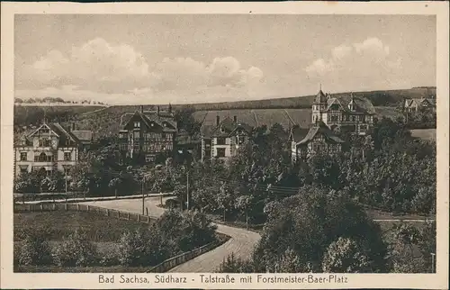 Ansichtskarte Bad Sachsa Talstraße Forstmeister Baer Platz 1913