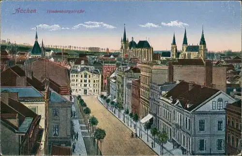 Ansichtskarte Aachen Hindenburgstraße - Stadt 1919