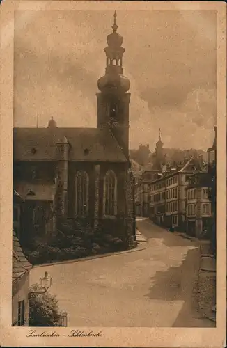 Ansichtskarte Saarbrücken Schloßkirche, Straße 1923