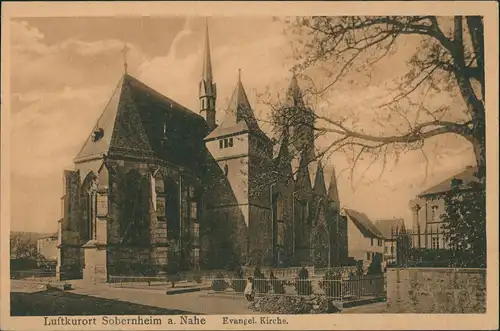 Ansichtskarte Sobernheim Partie an der ev. Kirche 1919