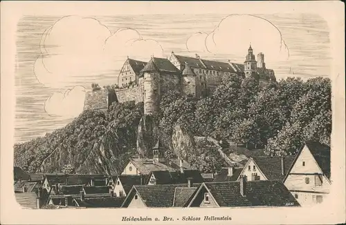 Ansichtskarte Heidenheim an der Brenz Stadt, Schloß - Künstlerkarte 1918