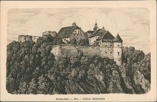 Ansichtskarte Heidenheim an der Brenz Schloß Hellenstein Künstlerkarte 1920