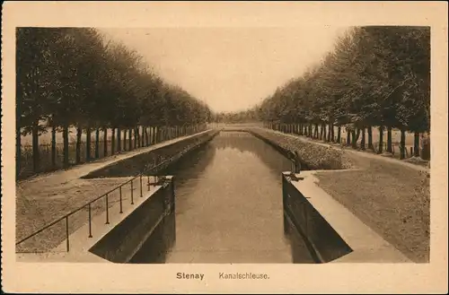 CPA Stenay Kanalschleuse 1916