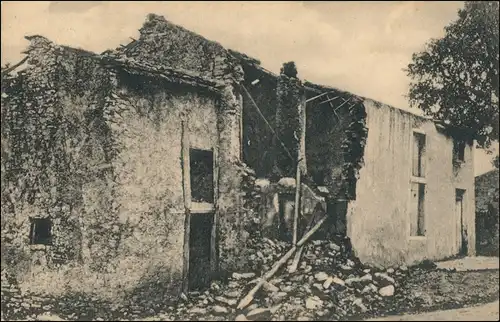 CPA Abaucourt zerstörte Stadt WK1 1916