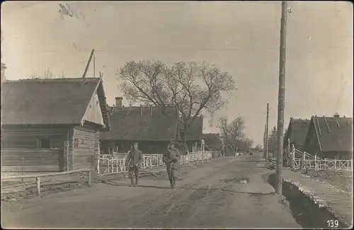 .Russland Rußland Россия Straße Soldaten Komp Hannover Feldpost 1916 Privatfoto