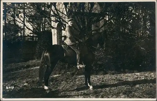 Foto  Soldat auf Pferd WK1 Bayer Res Inf Rgt 3 1916 Privatfoto