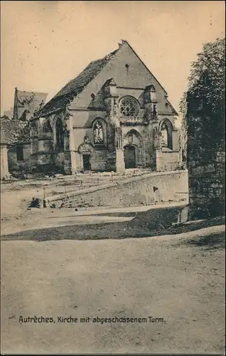 CPA Autrêches Straßenpartie WK1 Kirche 1915