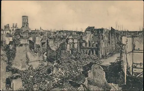 CPA Langich Longwy zerstörte Straße WK1 1916