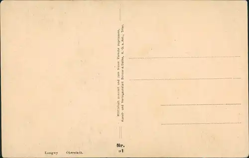 CPA Langich Longwy zerstörte Straße WK1 1916