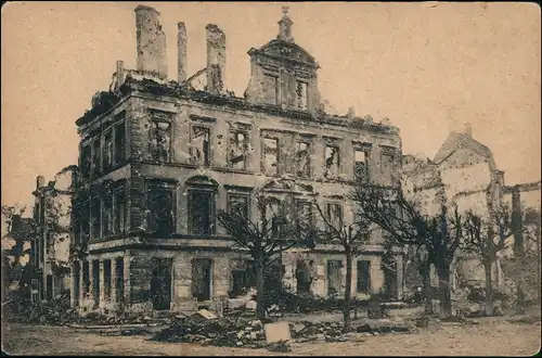 CPA Langich Longwy zerstörter Markt WK1 1915